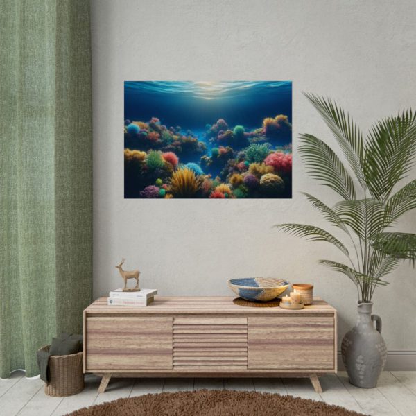 92408-68.jpg Colorful Coral in the Deep Blue Ocean Poster