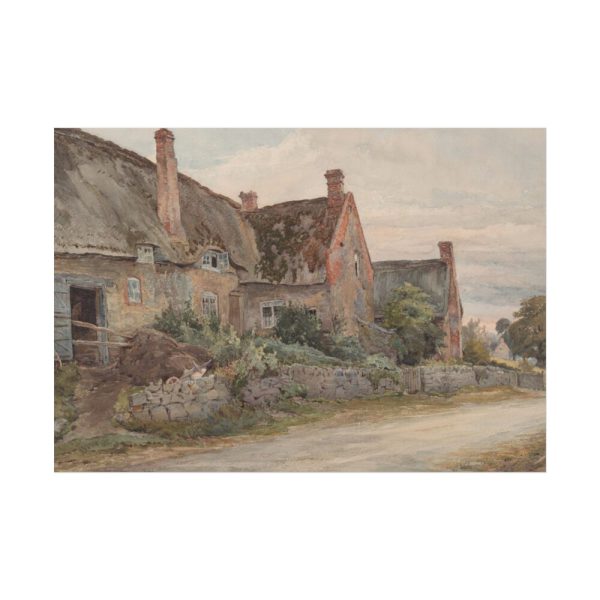 Thatched Cottage with Barn Adjoining Poster