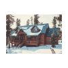 92409-115.jpg Snow Covered Log Cabin in the Forest Poster