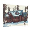 92409-117.jpg Snow Covered Log Cabin in the Forest Poster