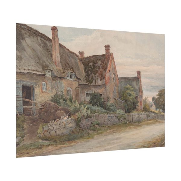 Thatched Cottage with Barn Adjoining Poster