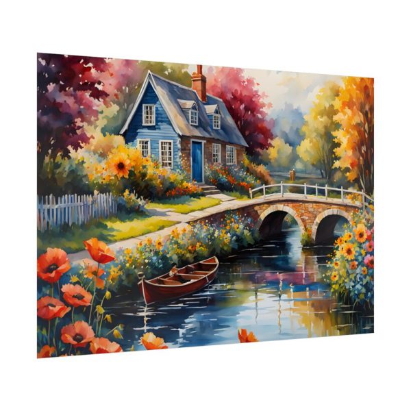 92409-127.jpg Cottage By A River Poster