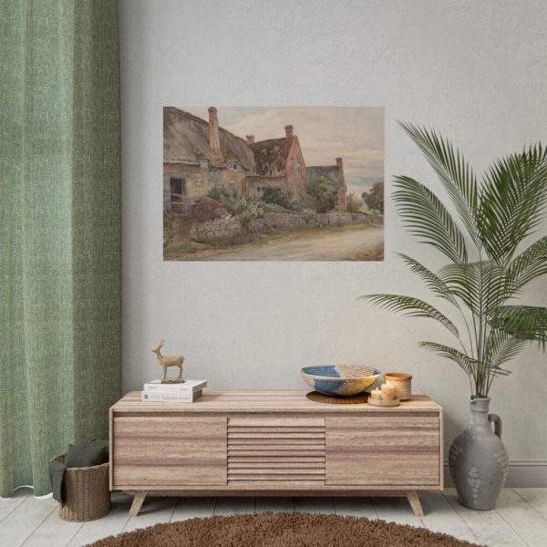 Thatched Cottage with Barn Adjoining Poster