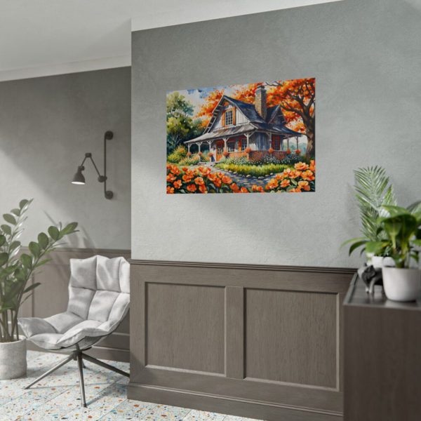 92409-169.jpg Old Fashioned Rustic Cottage in a Flower Garden Poster