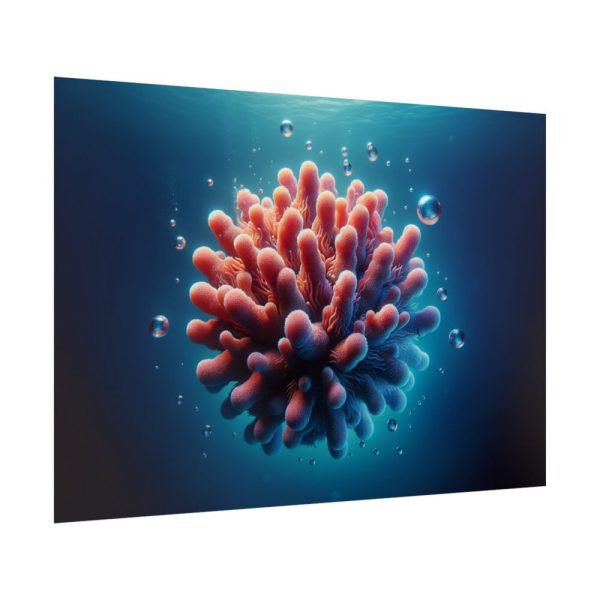 92409-207.jpg Coral With Surrounding Water Bubbles Poster
