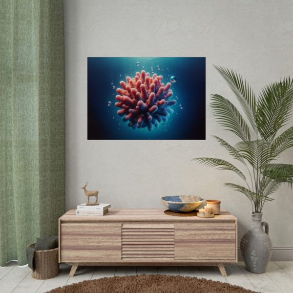 92409-208.jpg Coral With Surrounding Water Bubbles Poster
