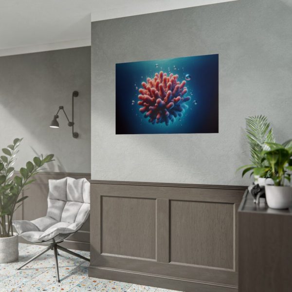 92409-209.jpg Coral With Surrounding Water Bubbles Poster