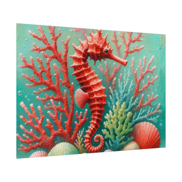 92409-212.jpg Underwater Scene With a Red Coral Reef and Seashells Poster