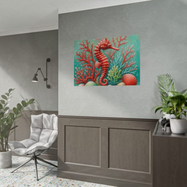 92409-214.jpg Underwater Scene With a Red Coral Reef and Seashells Poster