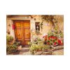 92409-255.jpg Wooden Door With Flowers in The Front Poster
