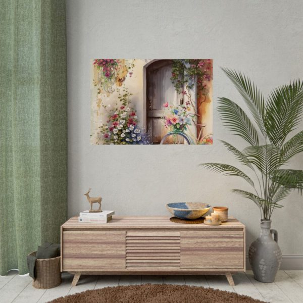 Watercolor Floral Front Door Bike Poster