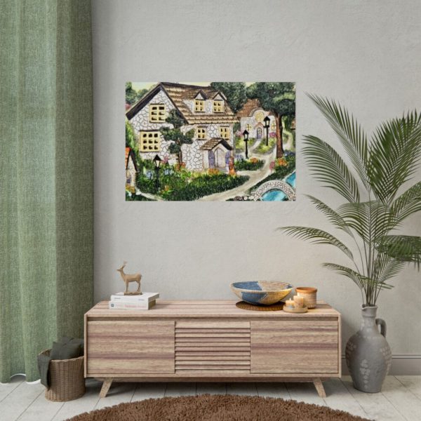 Hand Painted Clay Old Poster