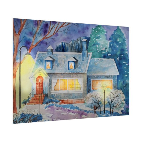 Cottage In Winter Poster