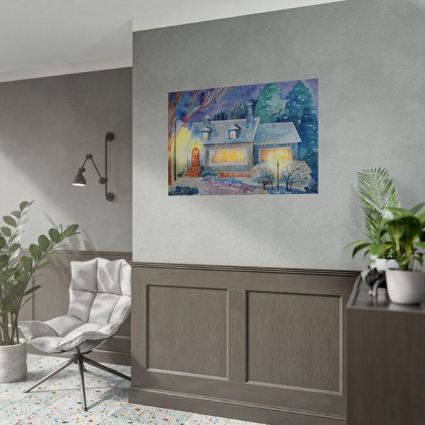 Cottage In Winter Poster
