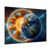 Planets Earth and Sun in Space Poster