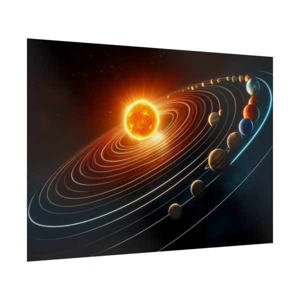 92409-498.jpg Vibrant Depiction of Solar System in Horizontal Format Poster