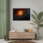 Vibrant Depiction of Solar System in Horizontal Format Poster - Image 9