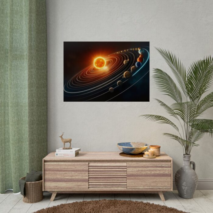 Vibrant Depiction of Solar System in Horizontal Format Poster - Image 9