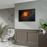 Vibrant Depiction of Solar System in Horizontal Format Poster - Image 10