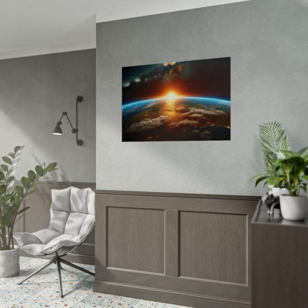 92409-510.jpg Beauty of Celestial Sunrise Over Earth Poster