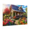 92409-52.jpg Flower Garden With Cottage Poster