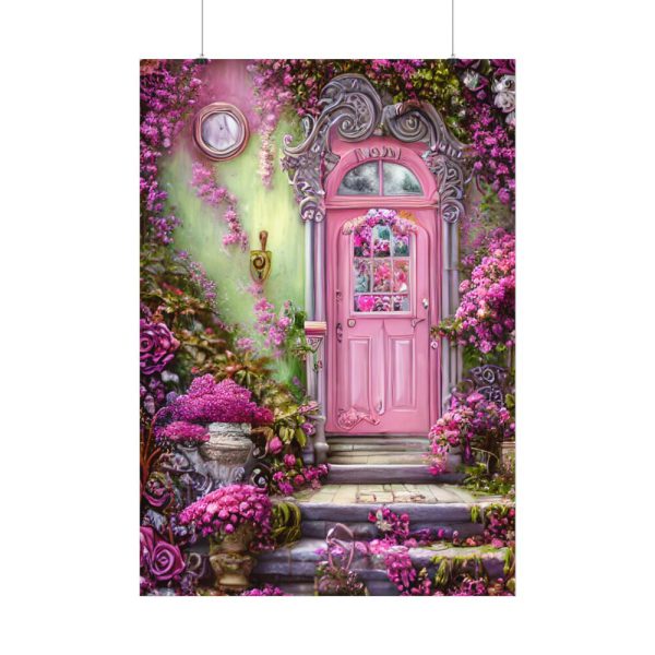 92410-101.jpg Flowersand A Pink Door Poster