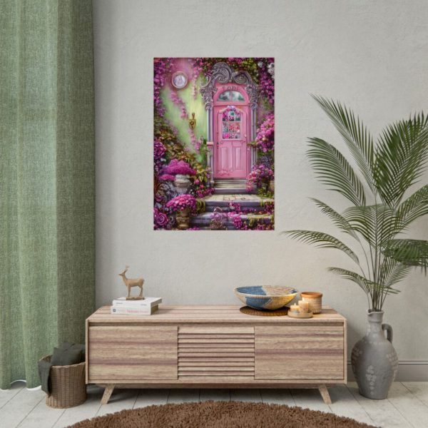 92410-103.jpg Flowersand A Pink Door Poster