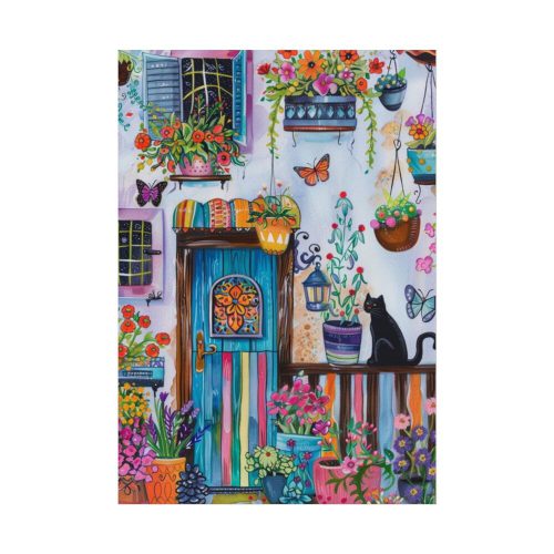 Whimsical Flowery Door Art Print Poster