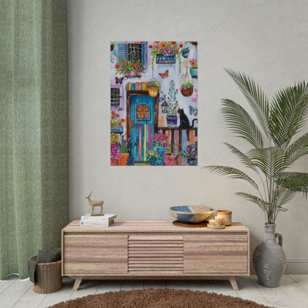 92410-113.jpg Whimsical Flowery Door Art Print Poster