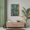 92410-118.jpg Blue Door With Black Cats Poster