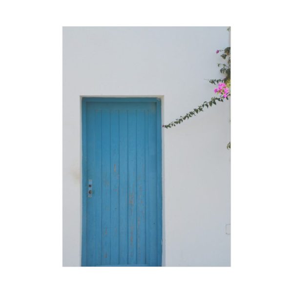 92410-130.jpg Blue Door at Santorini, Greece Poster