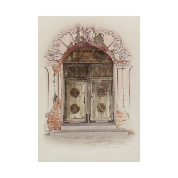 Doorway and Wall Painting by Juanita Donahoo Poster