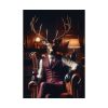 92410-15.jpg Deer Elegantly Attired Poster