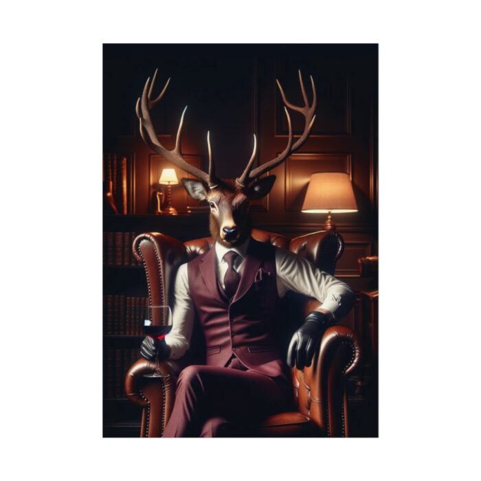 Deer Elegantly Attired Poster - Image 1