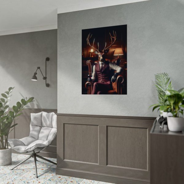 92410-19.jpg Deer Elegantly Attired Poster