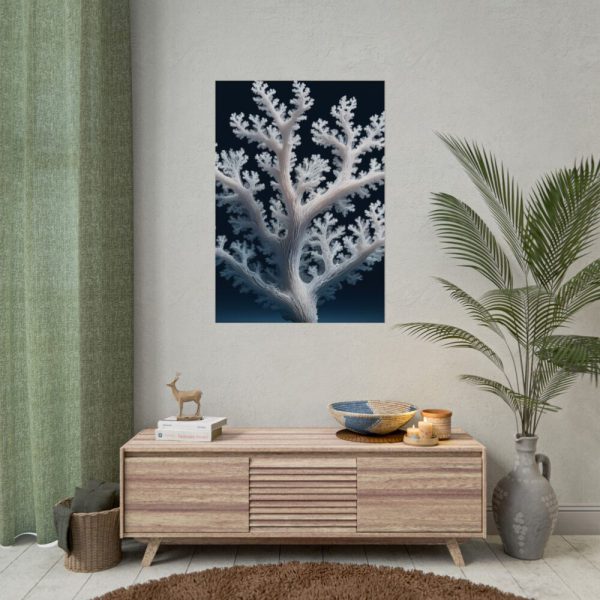 92410-23.jpg Coral Against a Dark Blue Background Poster
