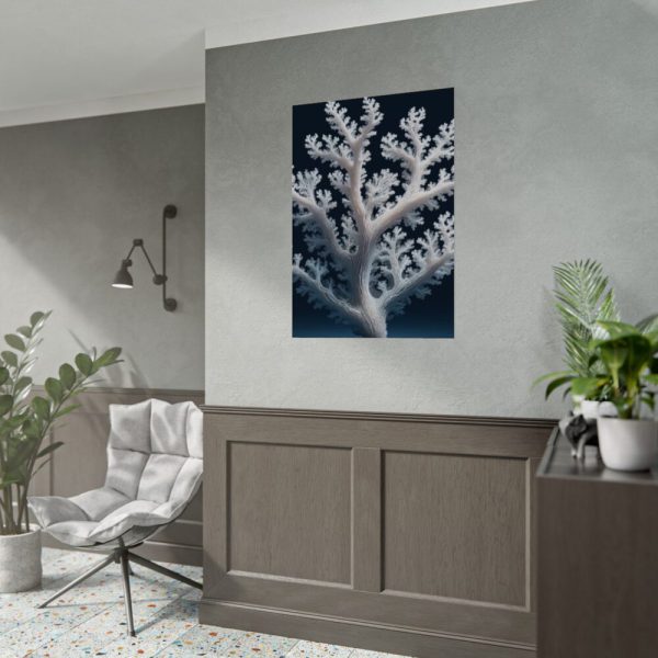 92410-24.jpg Coral Against a Dark Blue Background Poster