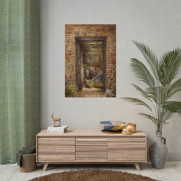 92410-73.jpg Brick Wall with Open Door and Shovel by Elizabeth Murray Poster