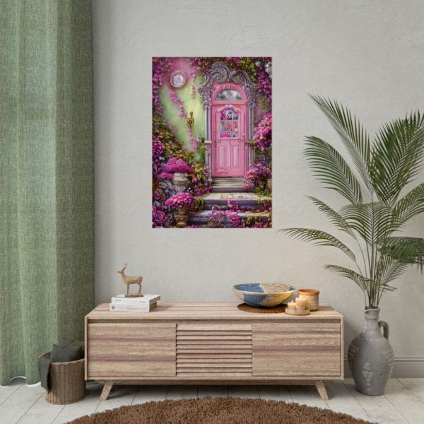 92411-103.jpg Flowersand A Pink Door Poster