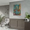 92411-119.jpg Blue Door With Black Cats Poster
