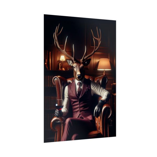 92411-17.jpg Deer Elegantly Attired Poster