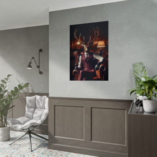 92411-19.jpg Deer Elegantly Attired Poster