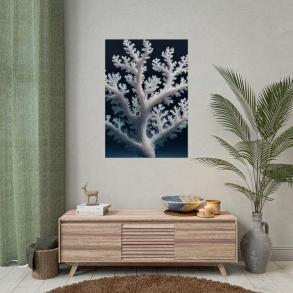 92411-23.jpg Coral Against a Dark Blue Background Poster