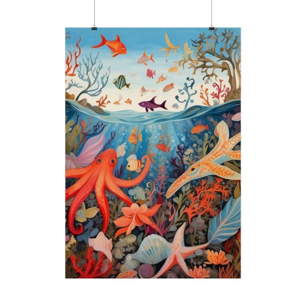 92411-61.jpg Colorful Underwater Scene Art Print Poster