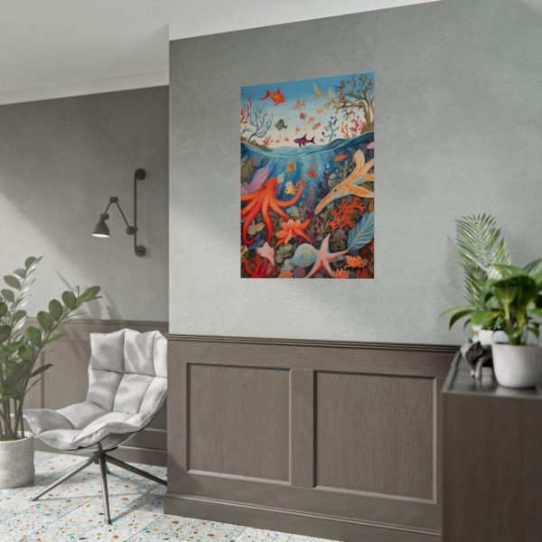 92411-64.jpg Colorful Underwater Scene Art Print Poster