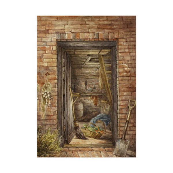 92411-70.jpg Brick Wall with Open Door and Shovel by Elizabeth Murray Poster