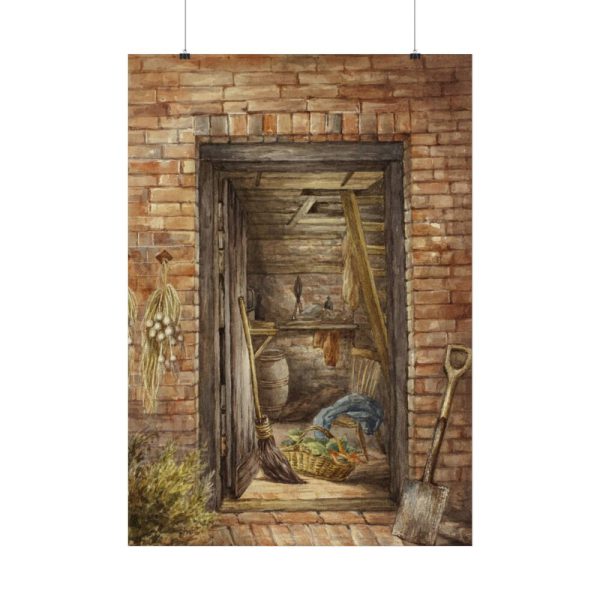 92411-71.jpg Brick Wall with Open Door and Shovel by Elizabeth Murray Poster
