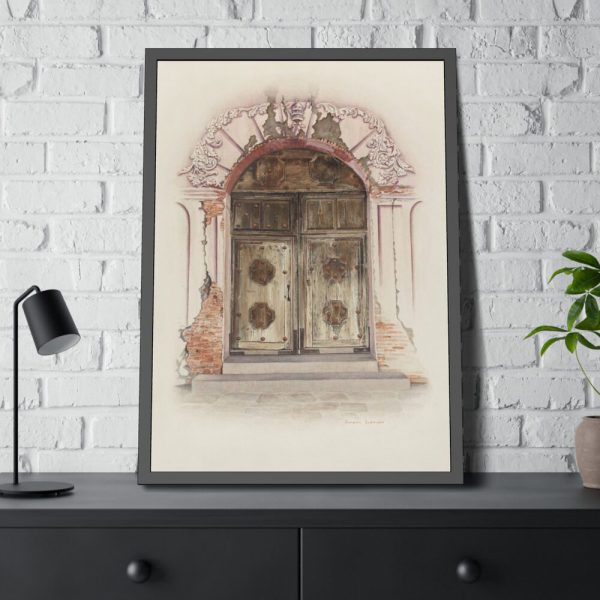 93830-103.jpg Doorway and Wall Painting by Juanita Donahoo Framed Poster