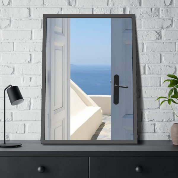 93830-107.jpg Door Opening to Sea View Framed Poster