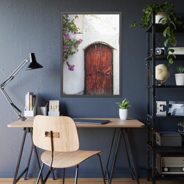 House With Pink Flowers Framed Poster